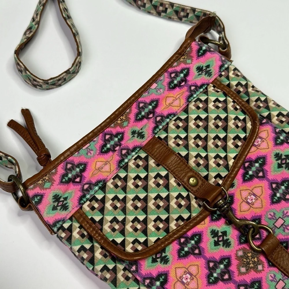 Bright Colorful Patterned Purse Crossbody Or Shoulder Bag Adjustable Strap